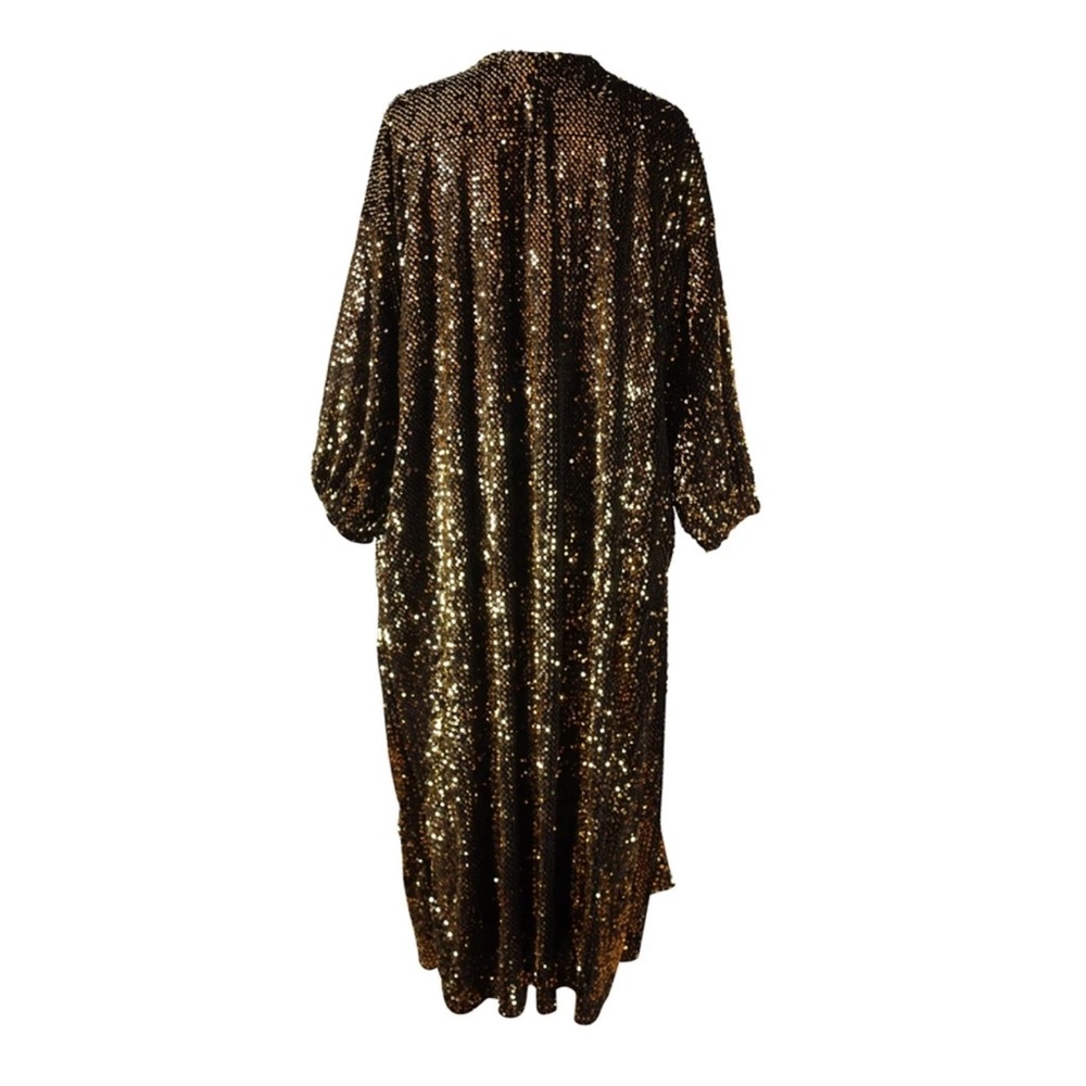 Elegant Black and Gold Sequin Maxi Dress Jennafer Grace
